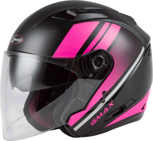 OF-77 OPEN-FACE REFORM HELMET MATTE BLACK/PINK/SILVER LG