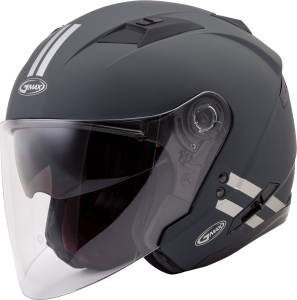 OF-77 OPEN-FACE DOWNEY HELMET MATTE GREY/SILVER 2X