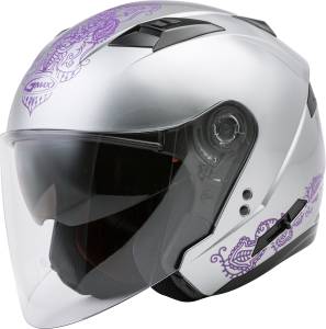 OF-77 OPEN-FACE ETERNAL HELMET SILVER/VIOLET LG