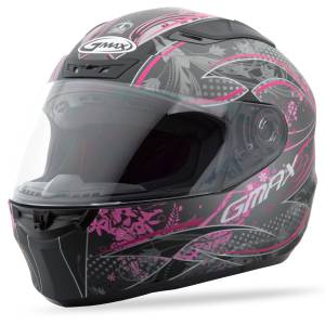 FF-88 FULL-FACE VERSAILLES HELMET MATTE BLACK/PINK LG