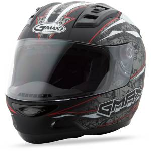 GM-69 FULL-FACE MAYHEM HELMET MATTE BLACK/SILVER/RED 3X