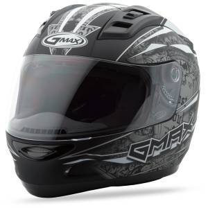 GM-69 FULL-FACE MAYHEM HELMET MATTE BLACK/SILVER/WHITE MD