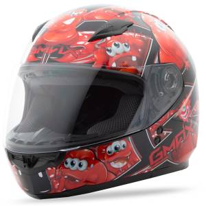 GM-49Y FULL FACE HELMET ATTACK BLACK/RED YL