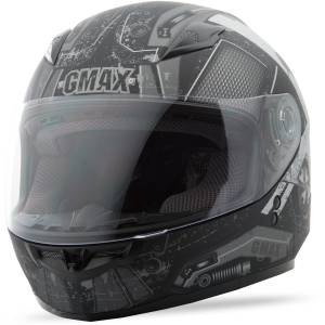 YOUTH GM-49Y FULL-FACE TROOPER HELMET MATTE BLK/WHT/SILVER YL