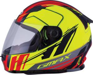 YOUTH GM-49Y FULL-FACE ROGUE HELMET MATTE HI-VIS/RED YL