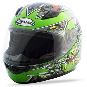 YOUTH GM-49Y FULL-FACE ALIEN HELMET BLACK/GREEN YL