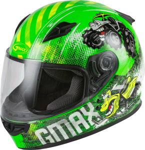 YOUTH GM-49Y BEASTS FULL-FACE HELMET NEON GREEN/HI-VIS YL