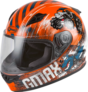 YOUTH GM-49Y BEASTS FULL-FACE HELMET ORANGE/BLUE/GREY YL