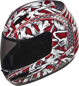 GM-48 FULL FACE BONES RED/WHITE/SILVER/BLACK L