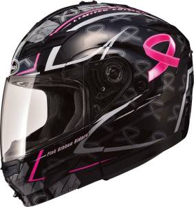 GM-54S MODULAR HELMET BLACK/SILVER/PINK RIBBON XS