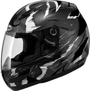 GM48 F/F SHATTERED HELMET BLACK/WHITE XS