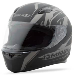 FF-49 FULL-FACE DERK HELMET MATTE BLACK/SILVER 3X