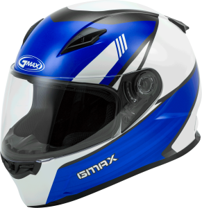 FF-49 FULL-FACE DEFLECT HELMET WHITE/BLUE MD