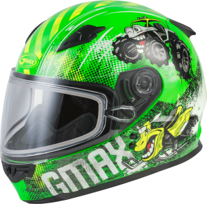 YOUTH GM-49Y BEASTS SNOW HELMET NEON GREEN/HI-VIS YL