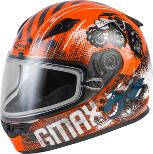 YOUTH GM-49Y BEASTS SNOW HELMET ORANGE/BLUE/GREY YL