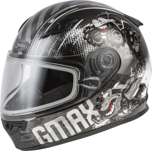 YOUTH GM-49Y BEASTS SNOW HELMET DARK SILVER/BLACK YL