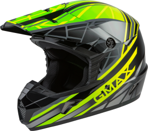 YOUTH MX-46Y OFF-ROAD MEGA HELMET BLACK/HI-VIS/GREY YL