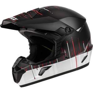 YOUTH MX-46Y FREQUENCY OFFROAD HELMET MATTE BLACK/WHITE YL