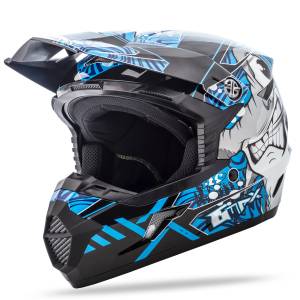 YOUTH MX-46Y OFF-ROAD HOOPER HELMET BLACK/BLUE YL