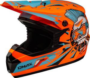 YOUTH MX-46Y UNSTABLE HELMET HI VIS ORANGE/BLUE YL