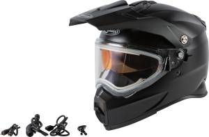 AT-21S SNOW HELMET W/ELECTRIC SHIELD MATTE BLACK 2X