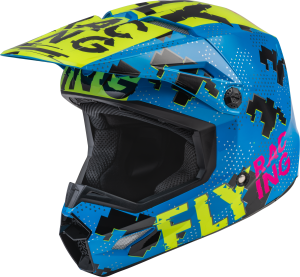 YOUTH KINETIC SCAN HELMET BLUE/HI-VIS/PINK YL