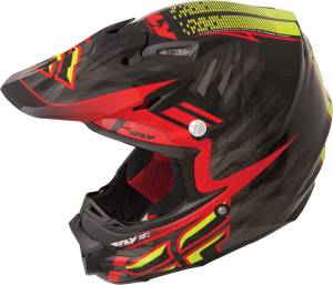 F2 CARBON SHORTY REPLICA HELMET BLACK/RED/LIME XS