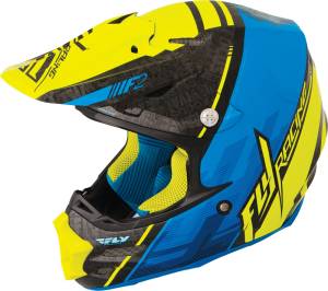 F2 CARBON CANARD HELMET BLACK/BLUE/HI-VIS 2X