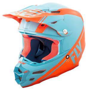 F2 CARBON REWIRE HELMET MATTE LIGHT BLUE/ORANGE 2X