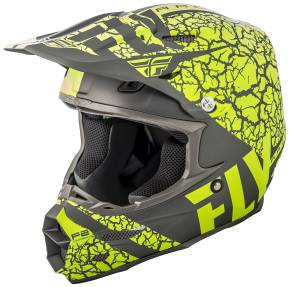 F2 CARBON FRACTURE HELMET MATTE GREY/HI-VIS XS