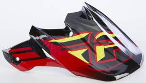 F2 CARBON SHORTY HELMET VISOR BLACK/RED/LIME