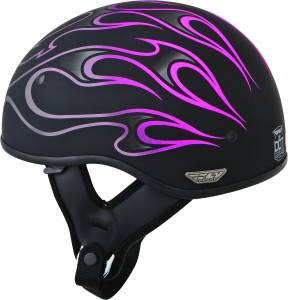 .357 FLAME HALF HELMET MATTE PINK LG