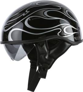 .357 FLAME HALF HELMET GLOSS GREY 2X