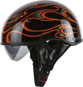 .357 FLAME HALF HELMET GLOSS ORANGE 2X