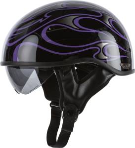 .357 FLAME HALF HELMET GLOSS PURPLE LG