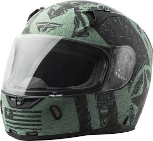 REVOLT LIBERATOR HELMET MATTE BLACK/GREEN XS