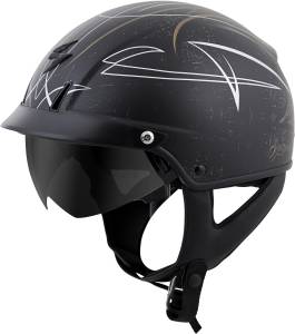 EXO-C110 OPEN-FACE HELMET PINSTRIPE BLACK/GOLD XS