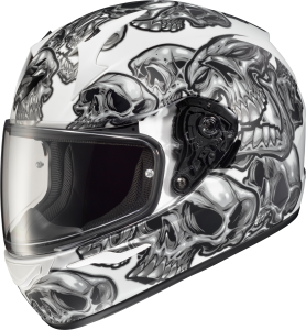 EXO-R320 FULL-FACE HELMET SKULL-E SILVER 2X