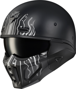 COVERT X OPEN-FACE HELMET TRIBE MATTE BLACK/WHITE 2X