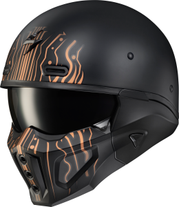 COVERT X OPEN-FACE HELMET TRIBE MATTE BLACK/COPPER 2X