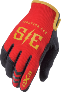 AIR-STRETCH GLOVES CHARGE RED/GOLD 3X