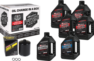 V-TWIN OIL CHANGE KIT SYN TC BLACK FILTER