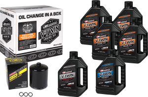 V-TWIN OIL CHANGE KIT MINERAL EVO  BLACK FILTER