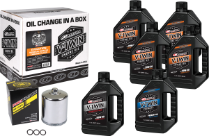 V-TWIN OIL CHANGE KIT MINERAL EVO  CHROME FILTER