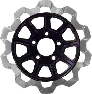 9 SPOKE ROTOR FRONT BLK/SIL BOW TIE 11.8"