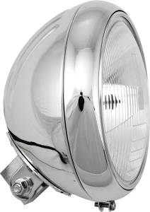 7" HEADLIGHT 60/55W GROOVED SHELL CHROME