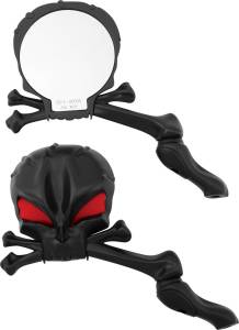 SKULL HEAD MIRROR SET BLACK