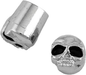 VALVE STEM CAPS METAL STEM CHROME SKULL PR