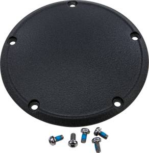 5 HOLE DERBY COVER WRINKLE BLK BIG TWIN 99-16