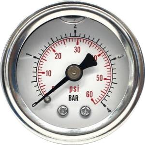 OIL PRESSURE GAUGE 60PSI WHITE